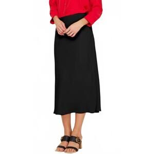 NEW CURRENT AIR slip midi skirt in black